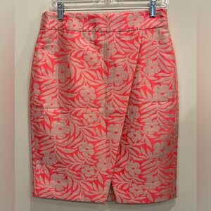 J Crew Lined Pink Nude and Neon Skirt   New